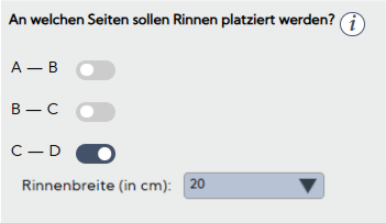 Definition welche Seite mit einer Rinne ausgestattet werden soll