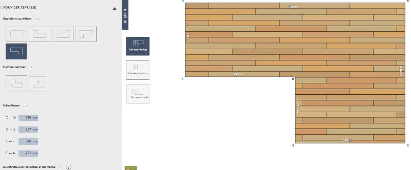 Stelzlager Holzterrasse selbstnivellierend _ Terrassenform auswählen